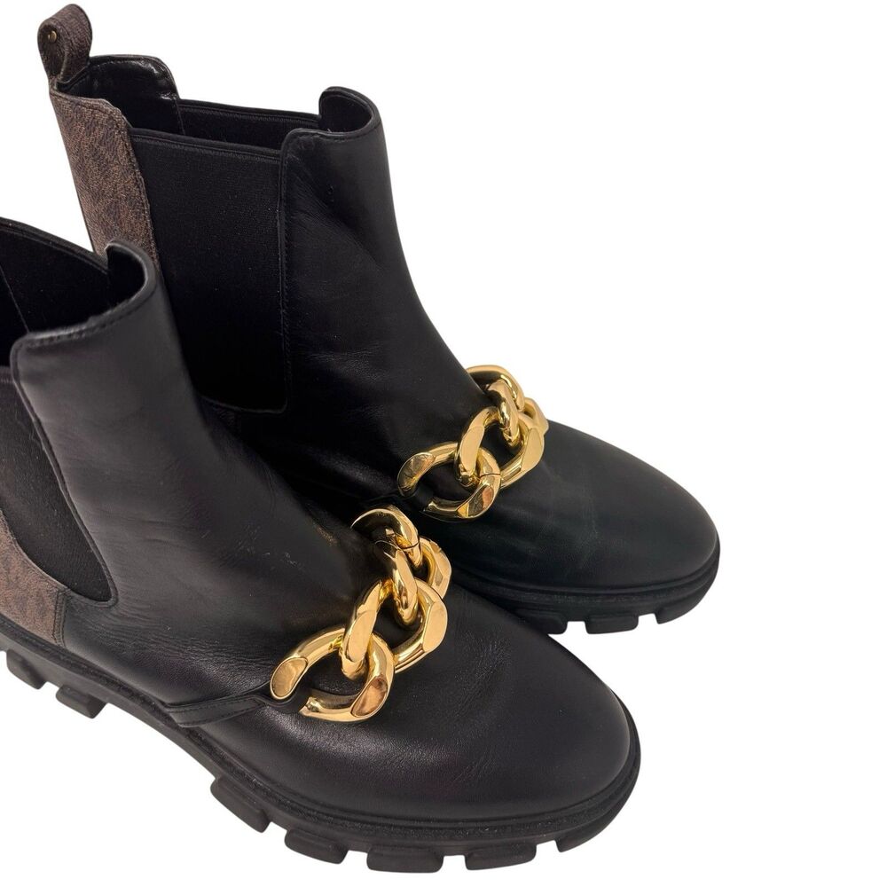 MICHAEL Michael Kors Women Scarlett Bootie Chelsea Boots chain Size 7.5 - Picture 3 of 10